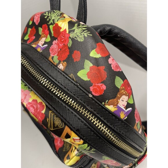 Disney Loungefly 2018 Beauty & The Beast Belle Roses Black Mini Backpack Bag - Picture 8 of 9